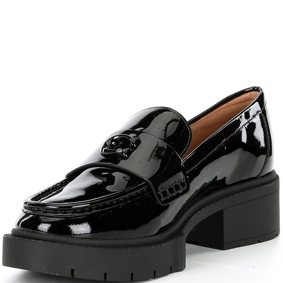 Coach Leah Black Patent Leather Loafers - Picture 2 of 8
